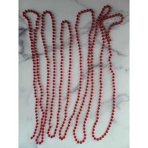 Christmas Tree Beaded Garland Red Vintage - Picture 7 of 10